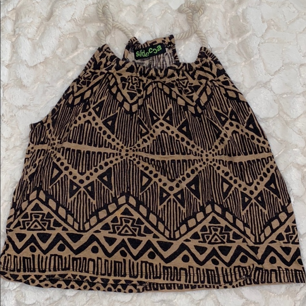 Aztec print crop shirt